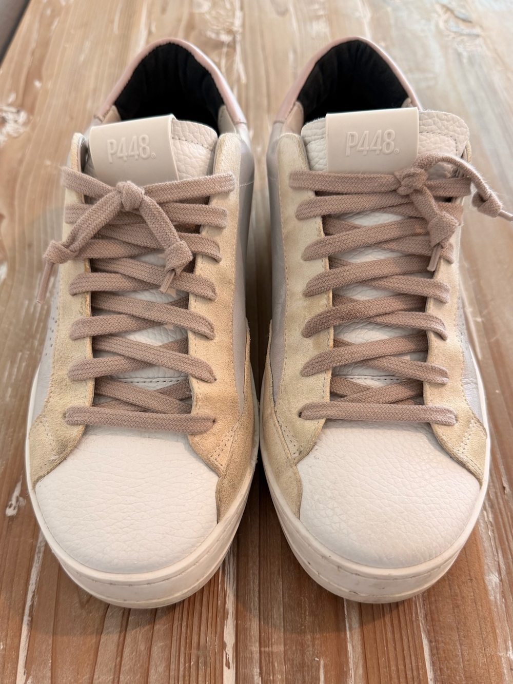 P448 John-W Mirage Leather Sneakers Blush Pink Cream (EU 39 US 8.5)